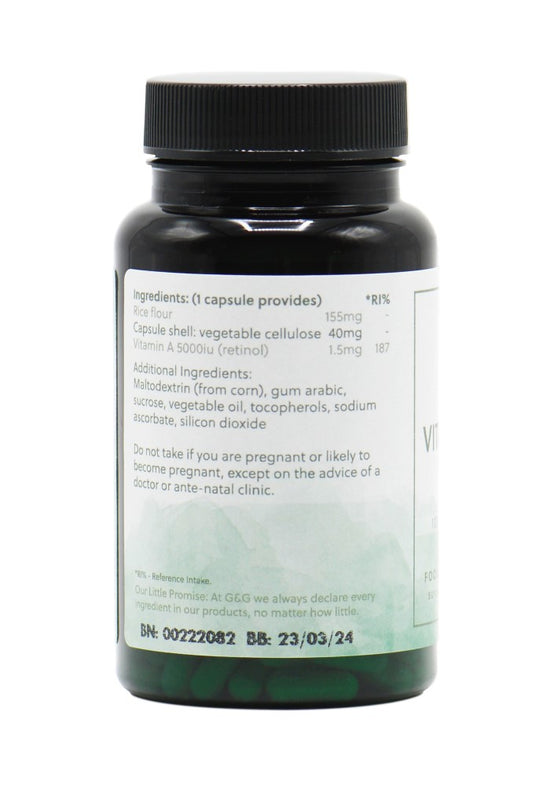G&G Vitamin A (retinol) 5000iu - 120 Capsules
