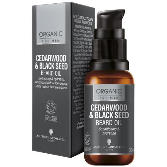 Amphora Aromatics Cedarwood & Black Seed Beard Oil COSMOS Organic 30ml