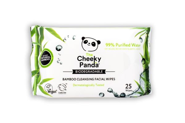 Load image into Gallery viewer, Cheeky Panda Bamboo Facial Wipes- Unscented 25wipes
