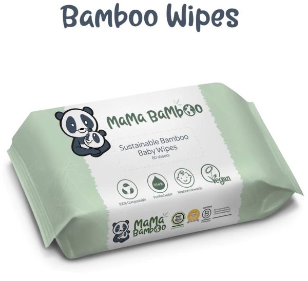 Mama Bamboo Eco Baby Wipes- 60 wipes