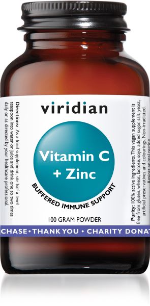 Viridian Vitamin C and Zinc Powder 100g