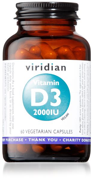 Load image into Gallery viewer, Viridian Vitamin D3 2000iu (Vegan) 60 Caps
