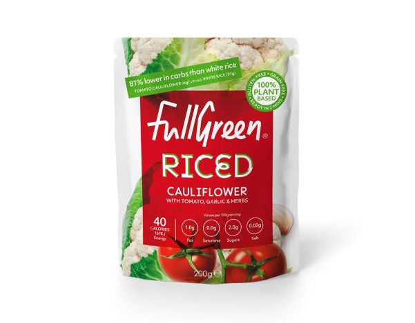 FullGreen Riced Cauliflower- Tomato, Garlic & Herb 200g