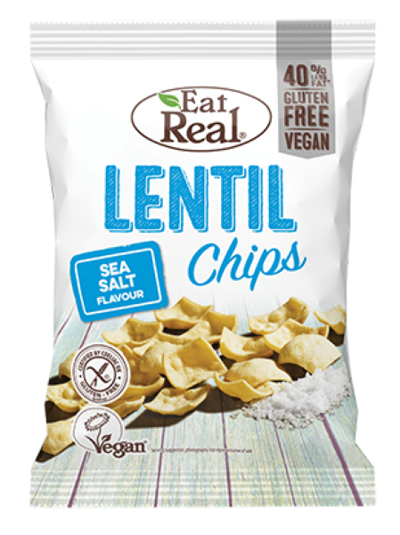 Load image into Gallery viewer, Eat Real Lentil Chips- Sea Salt 40g
