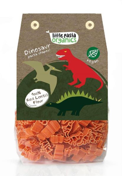 Load image into Gallery viewer, LPO Dinosaur Pasta Shapes- Red Lentil 250g
