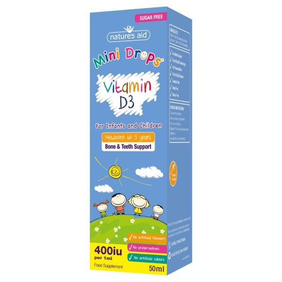 Nature's Aid Mini Drops- Vitamin D3 400iu 50ml