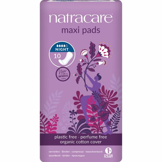 Natracare Maxi Pads- Night x10 pads
