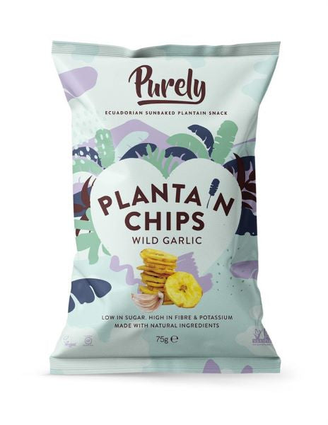 Purely Plantain Chips- Wild Garlic 75g