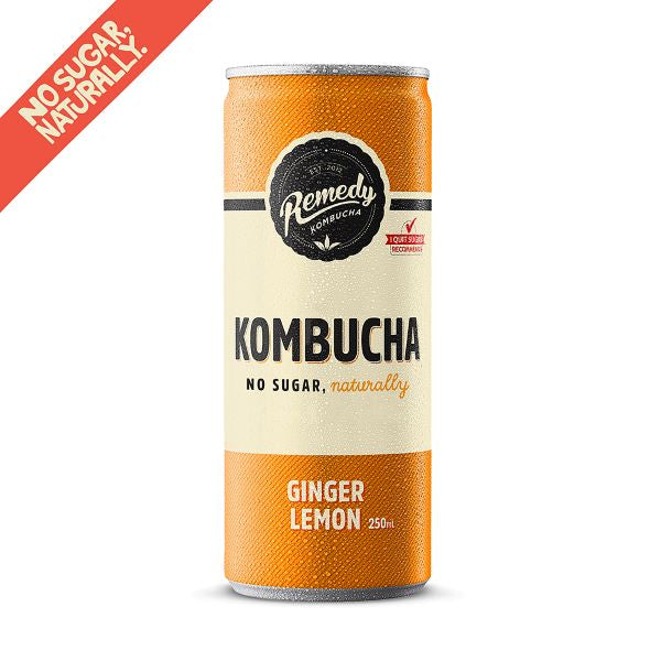 Remedy Kombucha- Ginger Lemon 250ml Can