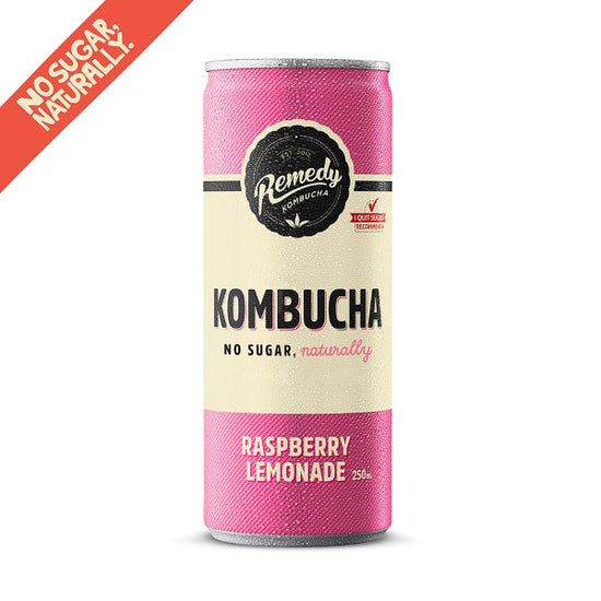 Load image into Gallery viewer, Remedy Kombucha- Raspberry Lemonade 250ml Can
