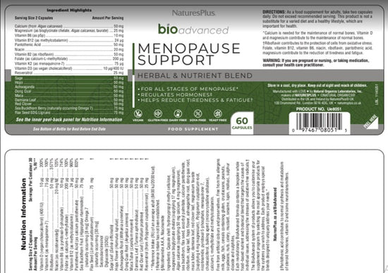 Load image into Gallery viewer, Natures Plus BioAdvanced Menopause Support 60caps
