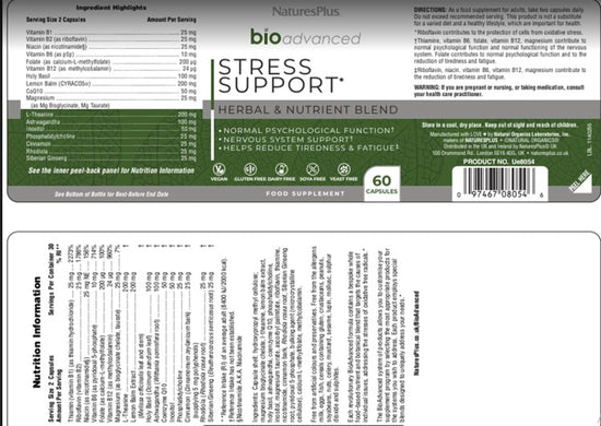 Natures Plus BioAdvanced Stress Support 60caps