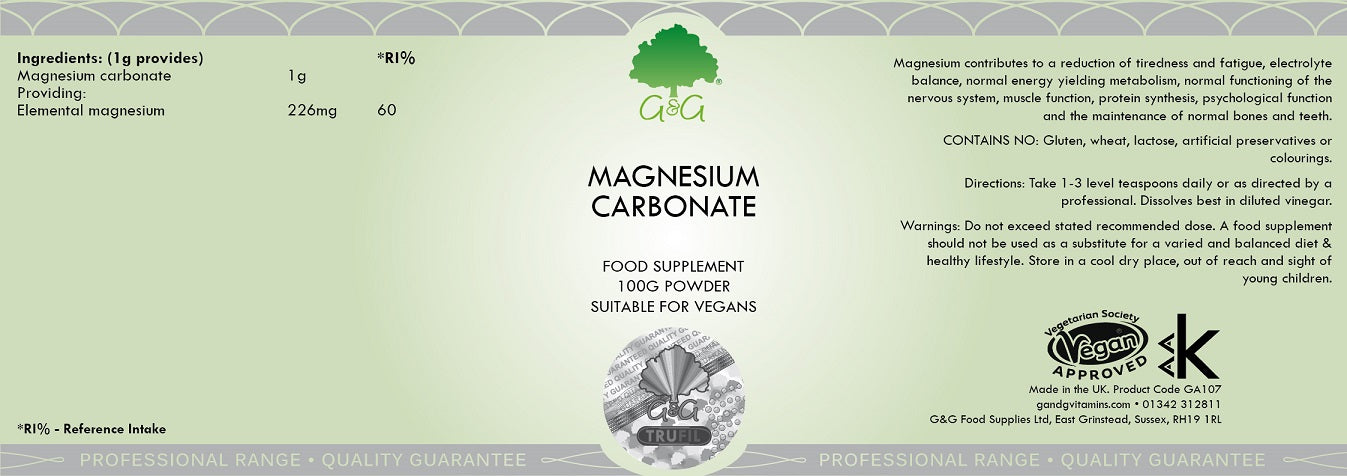 G&G Magnesium Carbonate - 100g Powder