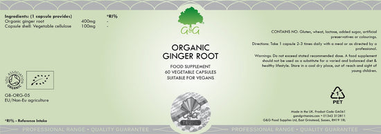 G&G Organic Ginger Root - 60 Capsules