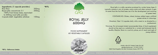G&G Royal Jelly 600mg - 60 Capsules